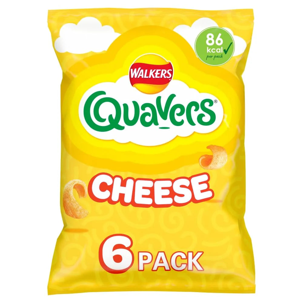 WALKERS QUAVERS CHEESE SNACKS 6PK
