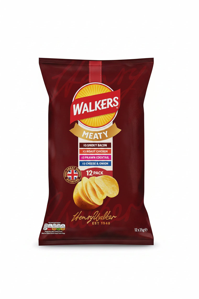 WALKERS MEATY CRISPS 12PK
