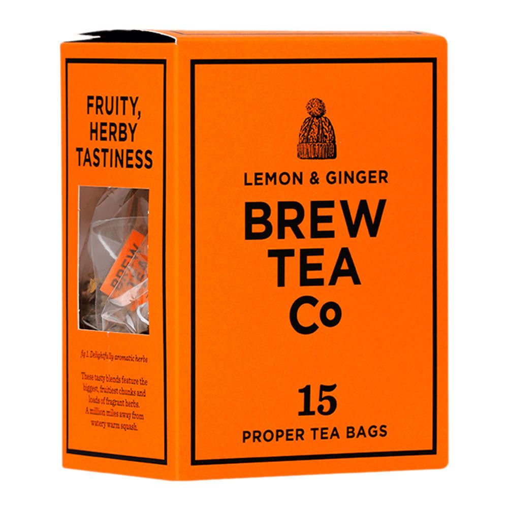 BREW TEA CO LEMON & GINGER 15 BAGS