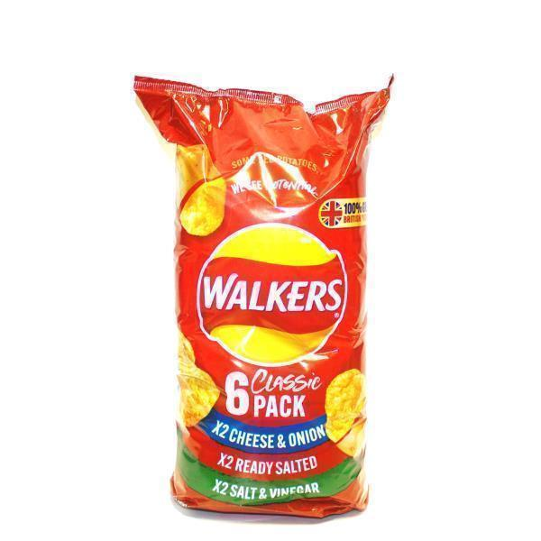 WALKERS CLASSIC VARIETY CRISPS 6PK 150GM