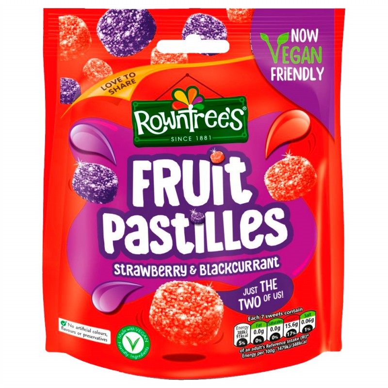 ROWNTREES STRAW/BLACKCURRANT PASTILLES