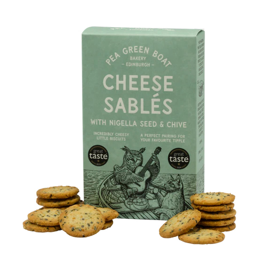 PEA GREEN BOAT CHEESE/NIGELLA SEED/CHIVE