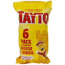 TAYTO CHEESE & ONION CRISPS 6PK