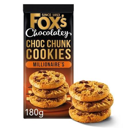 FOXS CHOC CHUNK COOKIES MILLIONAIRES