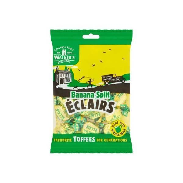 WALKERS BANANA SPLIT ECLAIRS TOFFEE BAG